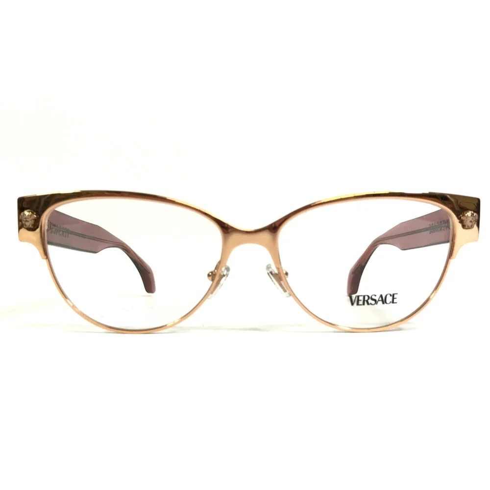 Versace Eyeglasses Frames MOD.1318 1412 Purple Gold Cat Eye Full Rim 53-15-140